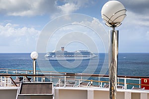 Cruise ship in Caribbean sea