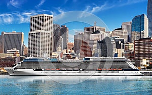 Cruise Ship in city