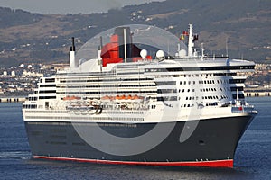 Cruise Ship closeup Cunardâ€™s QEII Queen Elizabeth II