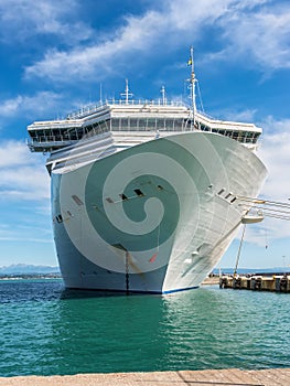 Cruise ship Costa Fortuna moored in the port of Katakolon, Greece