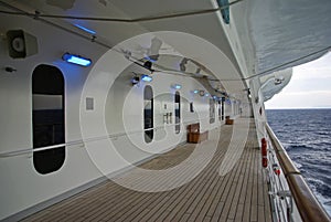 Cruise ship deck corridor