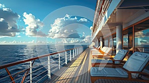 Cruise ship deck overlooking the ocean