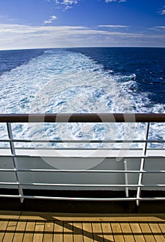 Cruise Ship Deck Railing View
