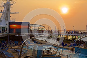 Cruiseship deck on a sunset