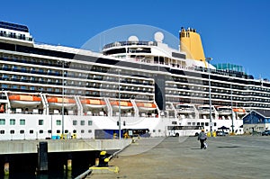 Cruise Ship with Departing Passengers