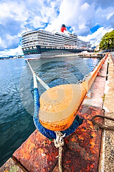 Cruise ship on dock in Oslo view