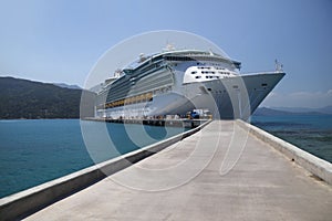 Cruise ship docked Caribbean