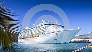 Cruise ship docked in the Caribbean