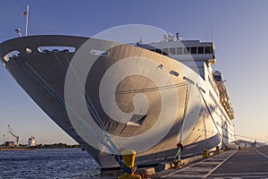 Cruise Ship Docked in Morning Light