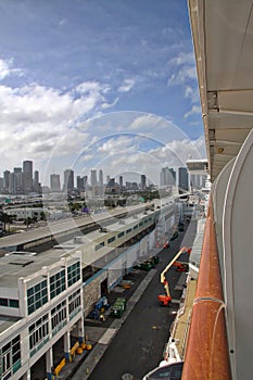 Cruise ship docked at Port Miami Florida