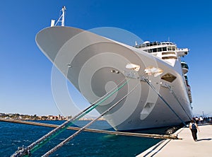 Cruise ship docked in Rothes