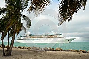 Cruise ship enters the port of Key West in Florida