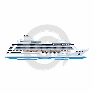 Cruise Ship Flat Design Vector Illustration