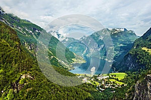 Cruise ship in Geiranger fjord, Norway