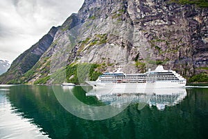Cruise Ship in Geiranger fjord, Norway