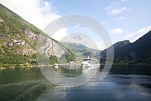 Cruise Ship in Geirangerfjord Norway