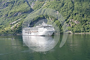 Cruise ship in Geirangerfjord, Norway.