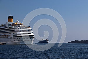 Cruise ship in harbor at Kristiansand in Norway photo