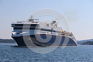 Cruise ship in harbor at Kristiansand in Norway photo