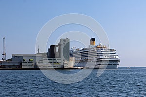 Cruise ship in harbor at Kristiansand in Norway photo