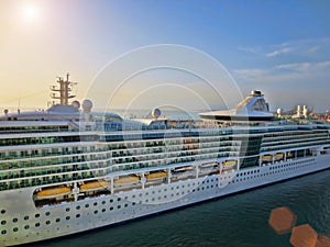 Cruise ship heading to vacation from Kotor Port