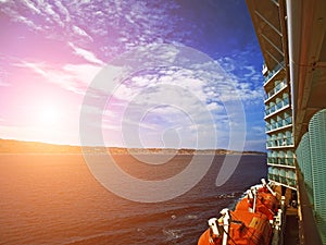 Cruise ship heading to vacation from Kotor Port