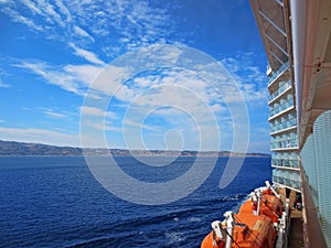 Cruise ship heading to vacation from Kotor Port