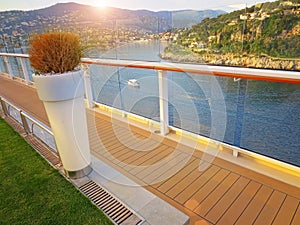 Cruise ship heading to vacation from Kotor Port