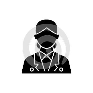 Cruise ship hostess black glyph icon