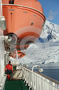 Cruise ship, icebreaker, with lifeboat