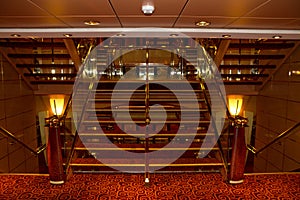 Cruise ship interior staircase