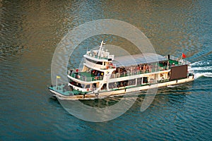 A cruise ship on the Jialing River, a tributary of the Yangtze River.
