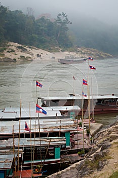 Cruise ship in Laos Pakbeng