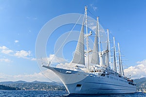 Cruise ship in Portofino Italy