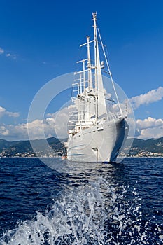 Cruise ship in Portofino Italy