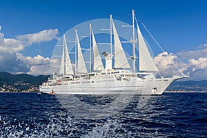 Cruise ship in Portofino Italy