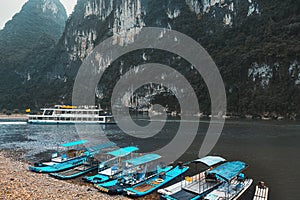 The cruise ship on the Li River