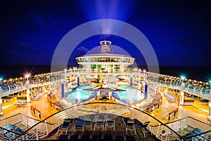 Cruise ship liner deck night