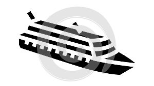 cruise ship liner transport glyph icon animation