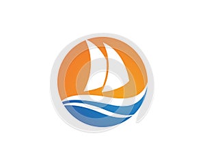 Cruise ship Logo Template