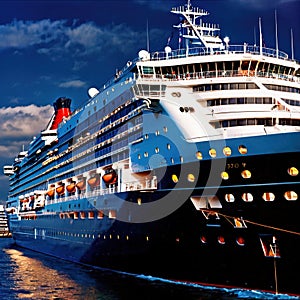 Cruise ship, luxury passenger travel tourism holiday vactation on the ocean