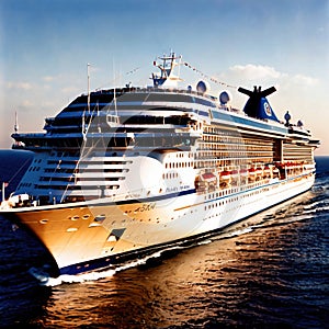 Cruise ship, luxury passenger travel tourism holiday vactation on the ocean