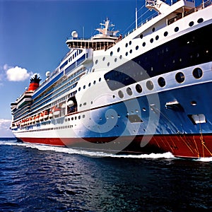 Cruise ship, luxury passenger travel tourism holiday vactation on the ocean
