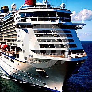 Cruise ship, luxury passenger travel tourism holiday vactation on the ocean