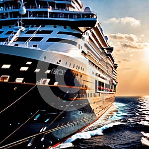 Cruise ship, luxury passenger travel tourism holiday vactation on the ocean