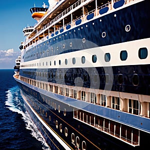 Cruise ship, luxury passenger travel tourism holiday vactation on the ocean