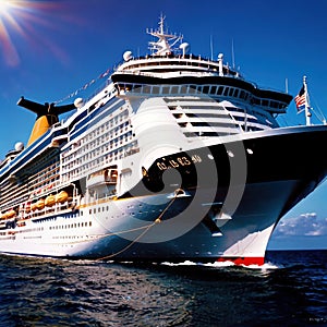 Cruise ship, luxury passenger travel tourism holiday vactation on the ocean