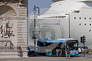 Cruise ship moored in Trieste, Italy
