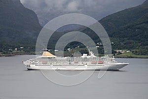 Cruise Ship mooring in Lofoten