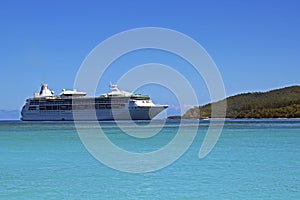 Cruise ship in Mystery island, Vanuatu, South Pacific